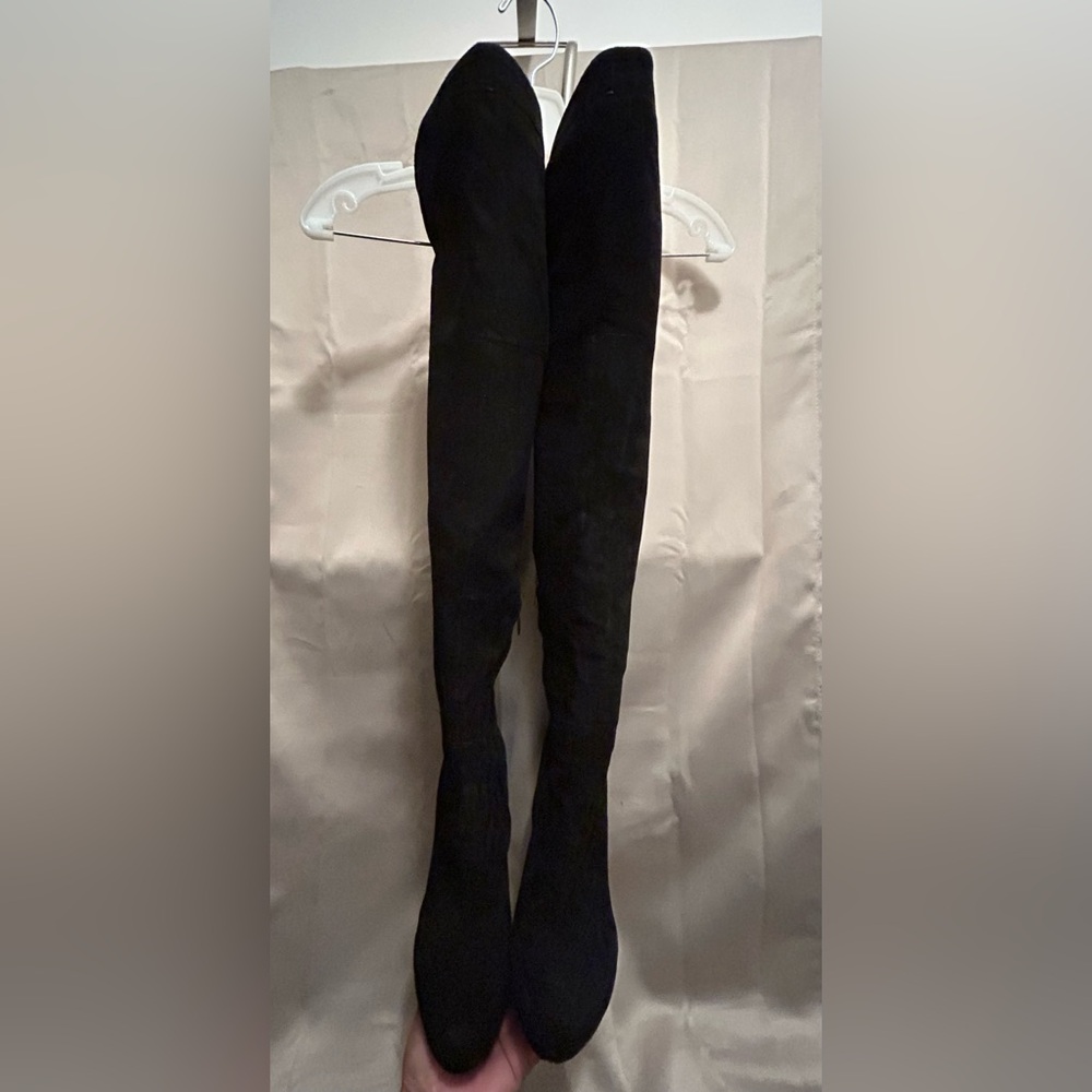 Sam Edelman”Kayla” Black Suede Over The Knee High Heel Platform Boots sz. 7 1/2